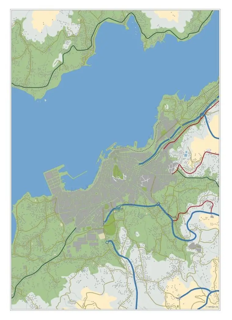 Mapa del área metropolitana de Vigo — mudo