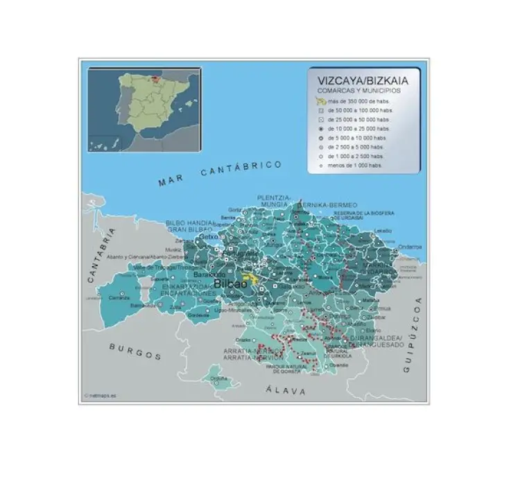 Mapa de municipios de Bizkaia — con nombres