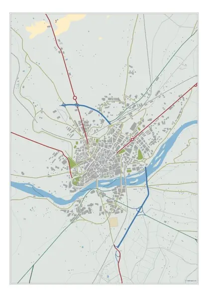Mapa del área metropolitana de Zamora — mudo