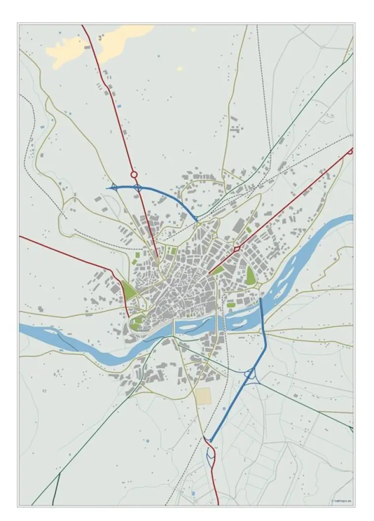 Mapa del área metropolitana de Zamora — mudo