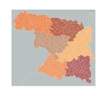 Mapa de municipios de Zamora — mudo