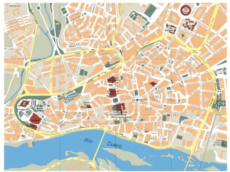 Plano vectorial de Zamora — con calles