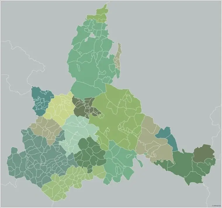 Mapa de municipios de Zaragoza — mudo