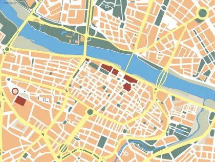 Plano vectorial de Zaragoza — mudo