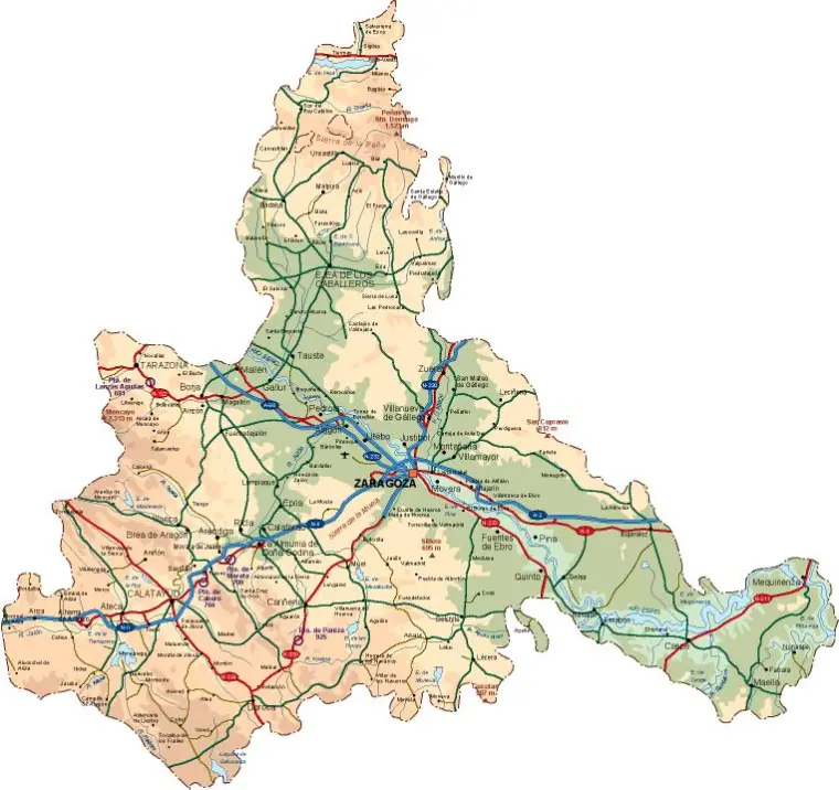 Mapa vectorial de Zaragoza — provincia