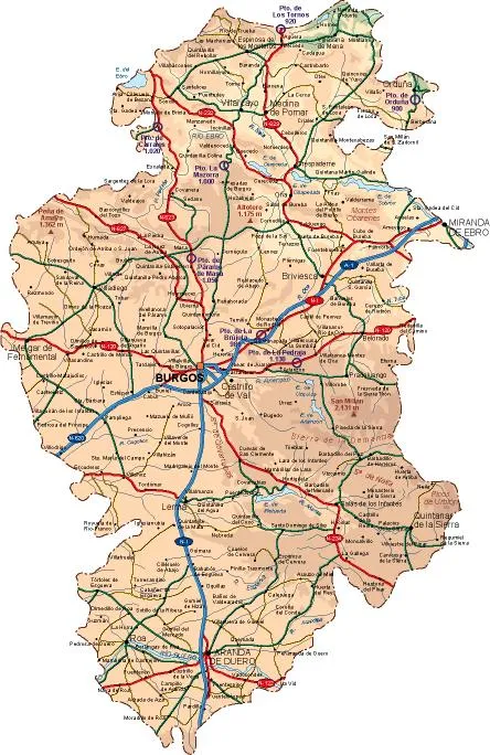 mapa provincia Burgos