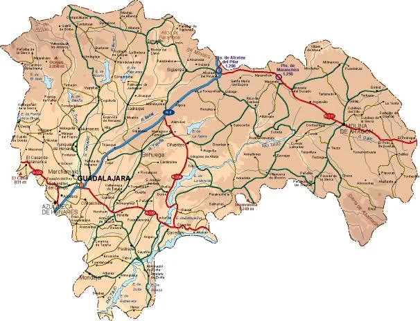 mapa provincia Guadalajara